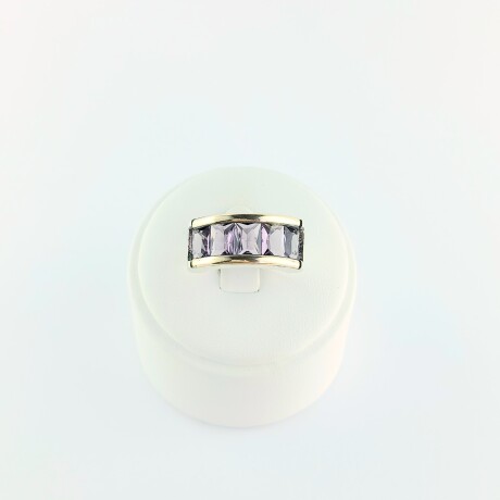 Anillo de plata 925 y double en oro 18 ktes con circonias. Anillo de plata 925 y double en oro 18 ktes con circonias.