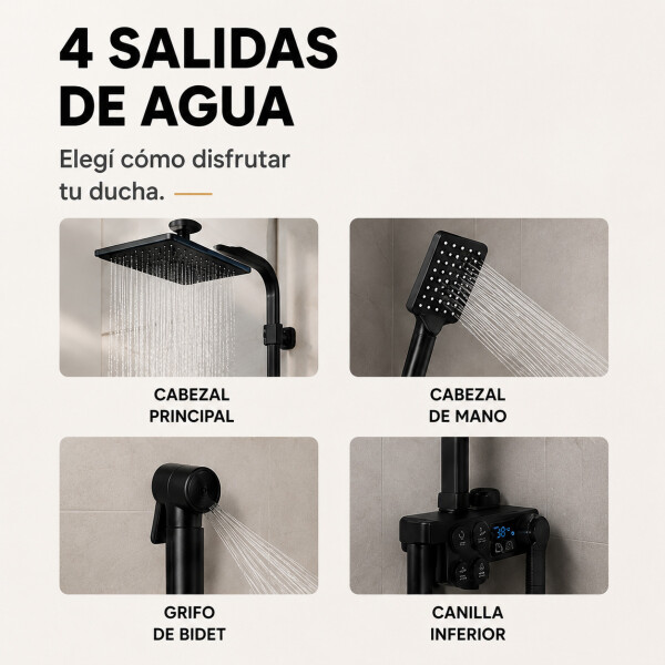 Duchero Barral Exterior Monocomando Baño Display Temperatura Duchero Barral Exterior Monocomando Baño Display Temperatura
