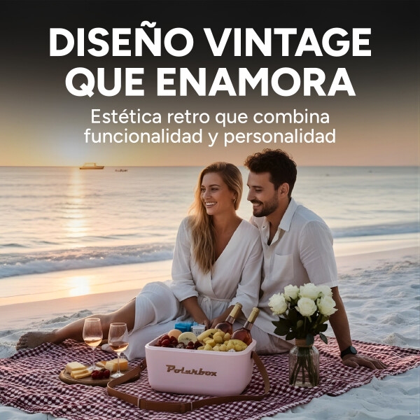 Conservadora Hielera Vintage 20L Litros Latas Hielo Polarbox Color Blanco