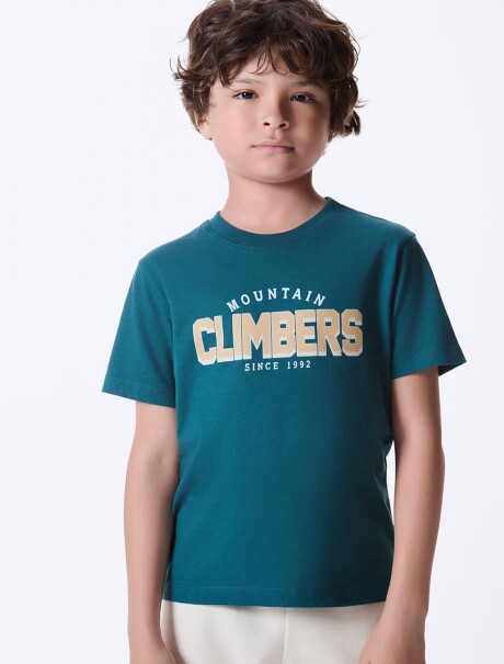 CAMISETA INFANTIL CON ESTAMPA AZUL