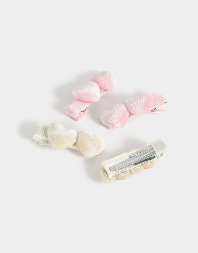 Hebillas Infantiles Corazón Set De Piquitos Con Corazón - Combinacion Bicolor