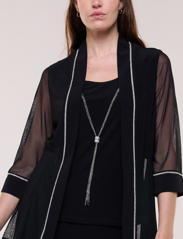 Set Chaqueta Gasa & Pantalón NEGRO