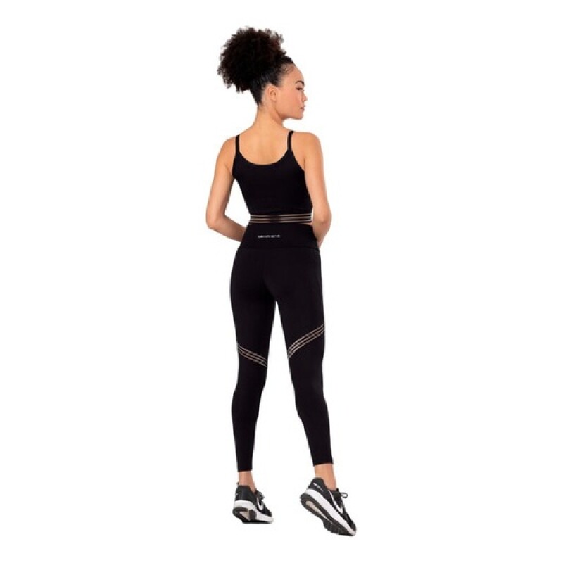 Top deportivo para Mujer Graphene Negro con Rayas Top deportivo para Mujer Graphene Negro con Rayas