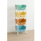 Organizador Plástico De Colores Con Ruedas 4 Estantes P/niño Organizador Plástico De Colores Con Ruedas 4 Estantes P/niño