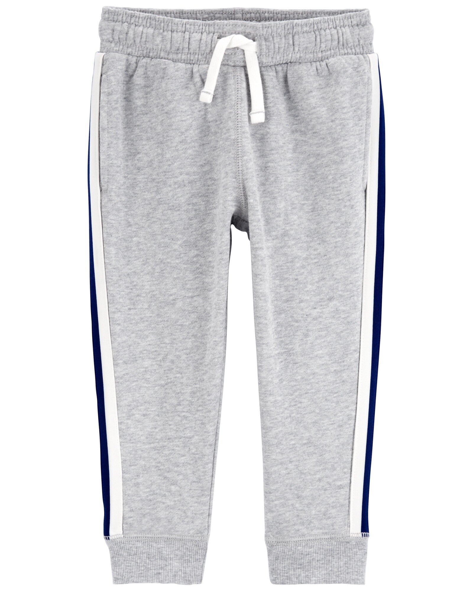 Pantalón de algodón, con franja lateral, gris Sin color