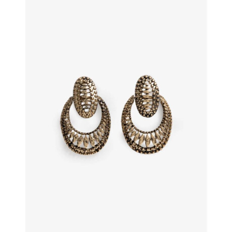 Aros Colgantes Cortos Antique Gold Dorado Antique Gold