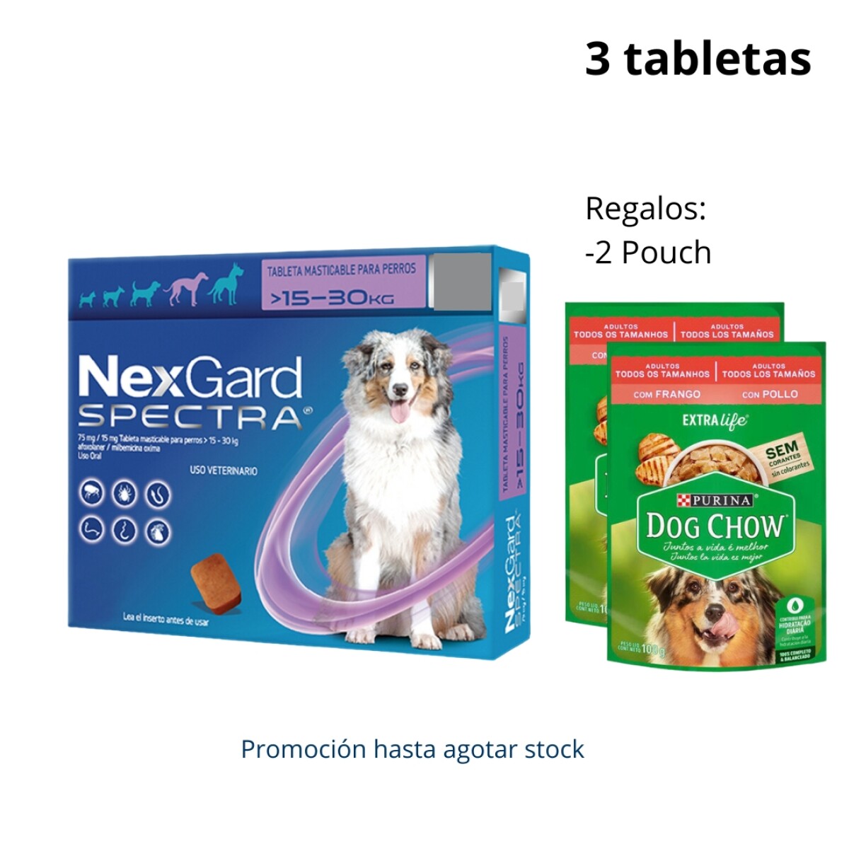 Nexgard Spectra Dog 15-30 Kg * 3 Comprimidos 