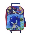 Mochila infantil Sonic con Carro Tafeta Chica 35 x 26 cm Azul