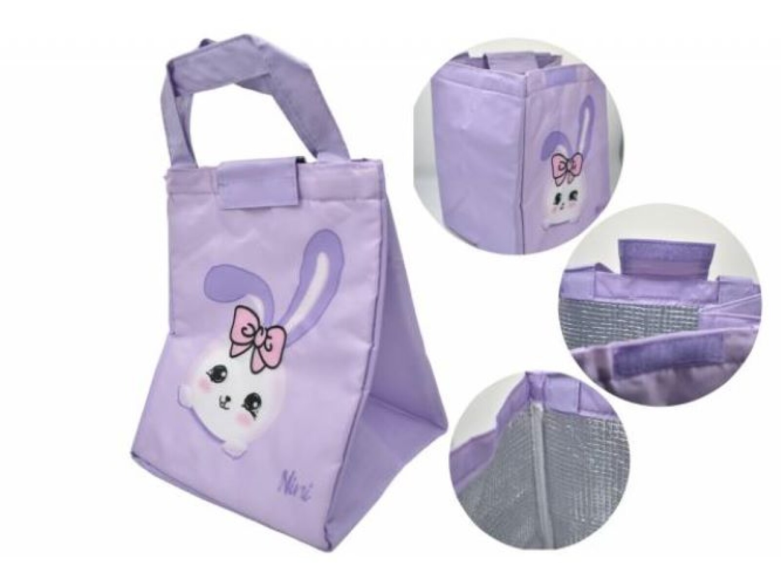 Lonchera Térmica Infantil De Tela Con Diseños De Animales - Color Violeta 