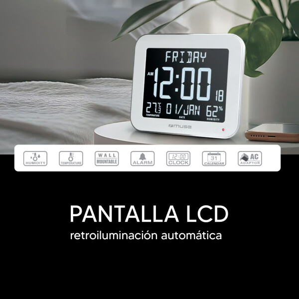 Reloj De Pared O Mesa Muse M-090 Wmc RELOJ DE PARED MUSE M 090WMC