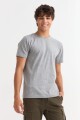 Remera básica manga corta GRIS MELANGE