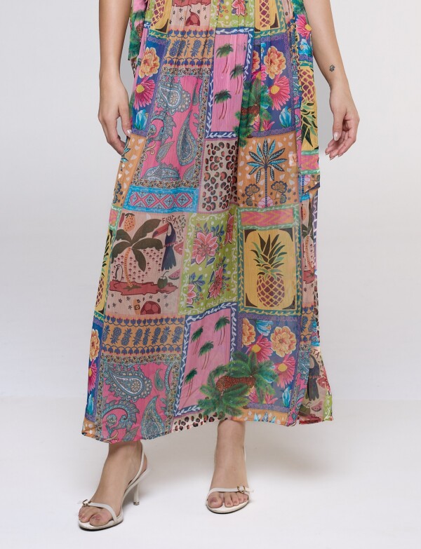 Vestido Maxi Printed MULTI/ROSA