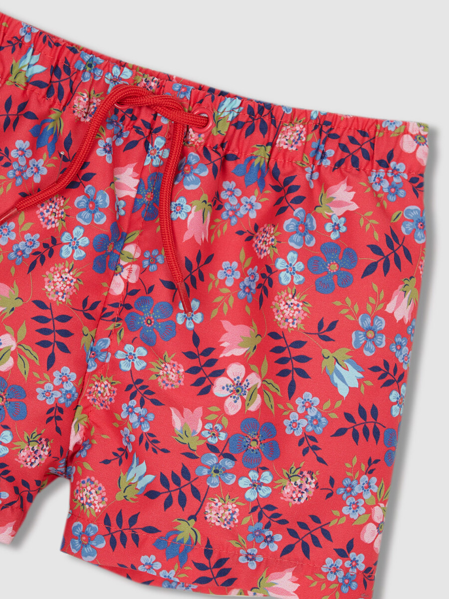 Traje De Baño Estampado Liberty Fresa Brillante