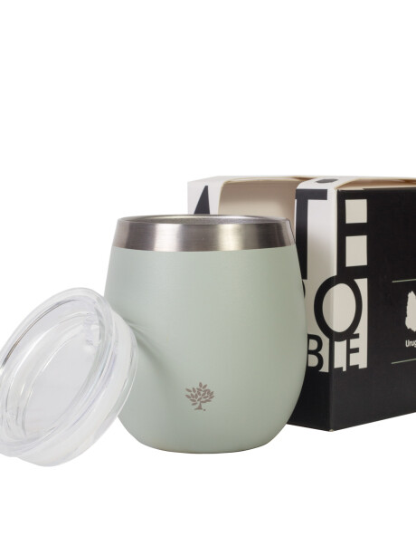 Mate Acero Inox. con Tapa Oliva