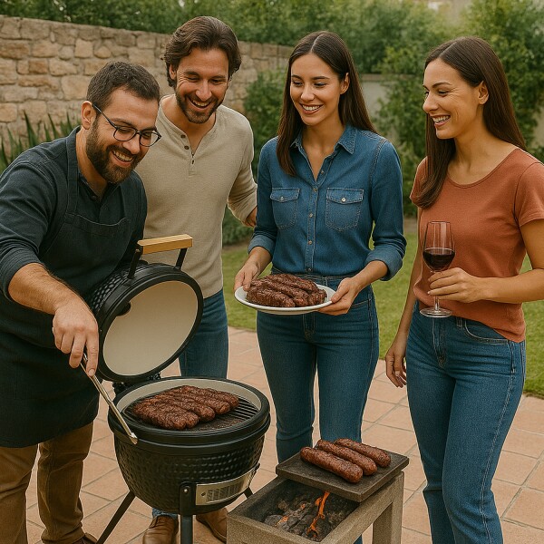 Horno Kamado A Carbón Cerámica Refractaria Con Parrilla 27cm PARRILLA FIRE KING KAMADO 13" NEGRO FT13