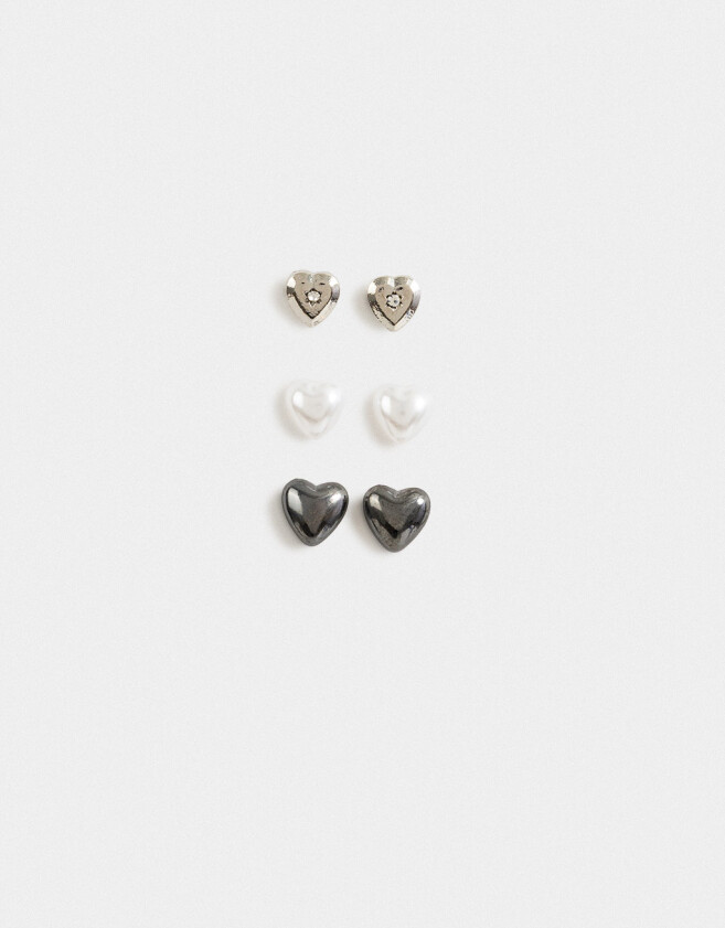 Aros Sets Con corazón Set De Aros Con Corazón - Plateado