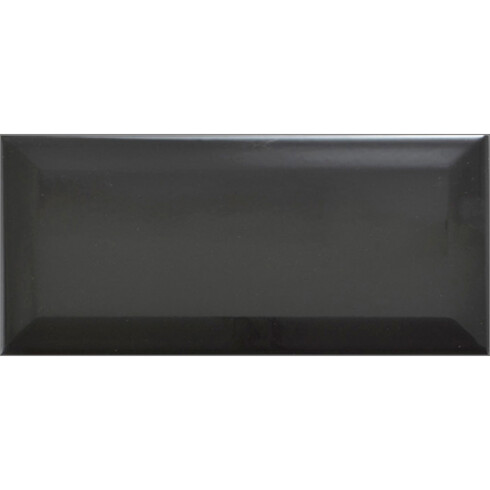 CERAMICA REVESTIMIENTO 10X20 BRILLANTE NEGRO BISELADO METRO GAMAS DE NEGRO