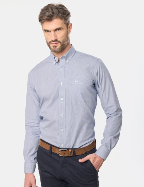 CAMISA SPORT A RAYAS Azul