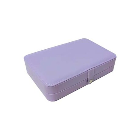 Joyero rectangular con botón 21 cm x 14,5 cm x 4,5 cm Lila