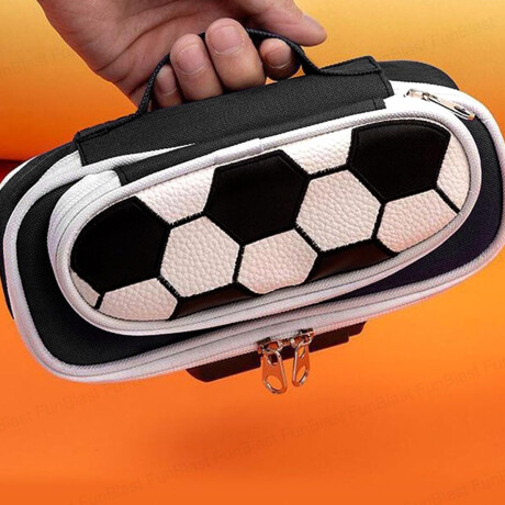 Cartuchera escolar deportiva con compartimentos Futbol Negro