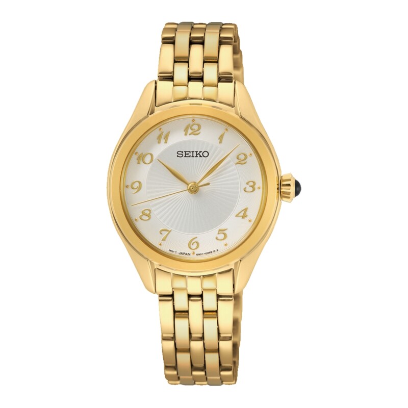 Reloj Seiko SUR384P1 para dama con correa de acero Dorado