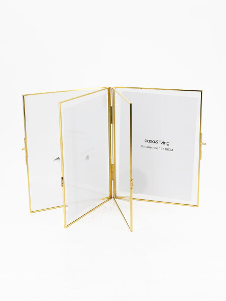 PORTARRETRATO DOBLE METAL DORADO