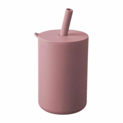 Vaso Silicona Con Sorbito Rosa