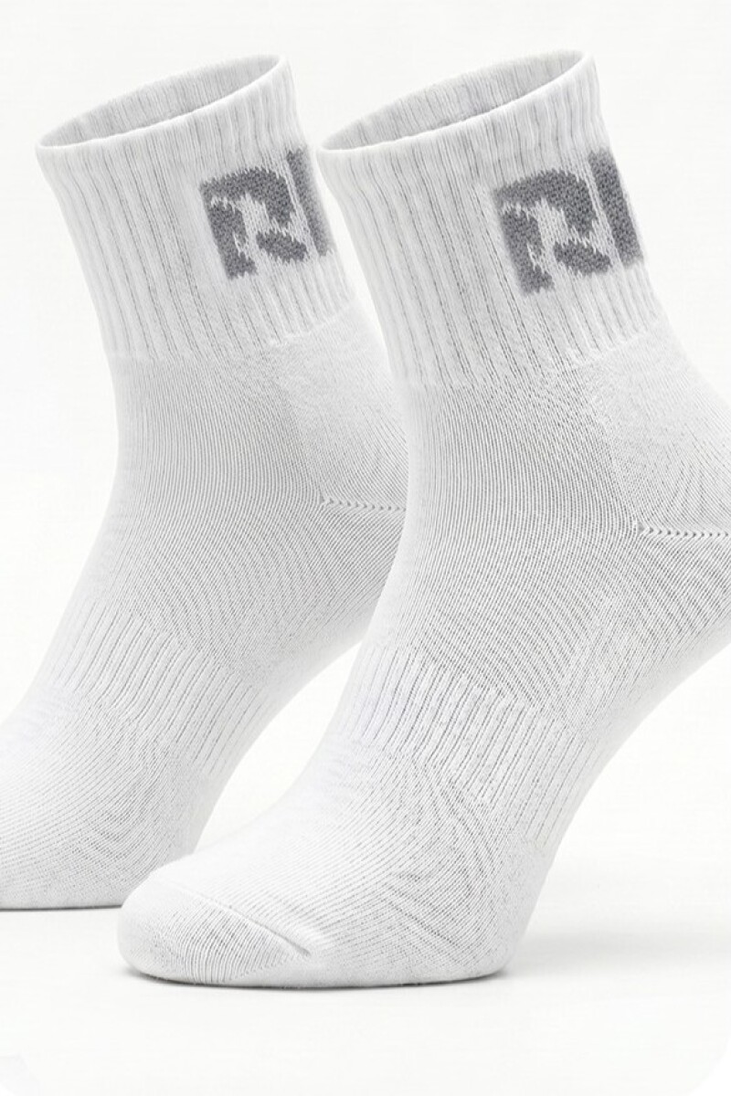 Media Deportiva Unisex. Blanco