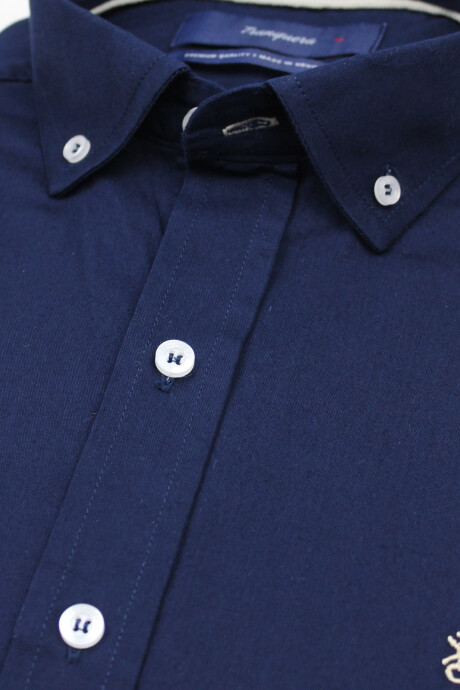 Camisa de Hombre Lisa Azul