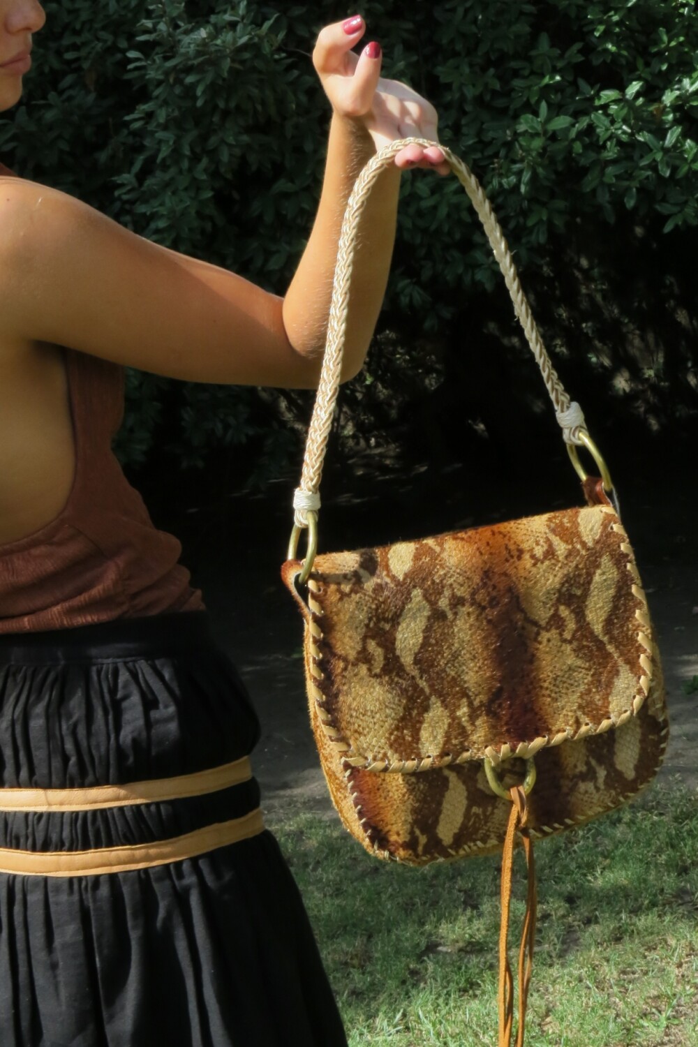 Cartera Lady Bag Snake Camel