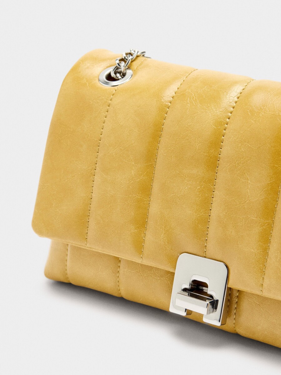 Bolso De Hombro Acolchado amarillo