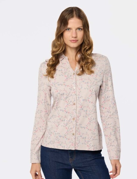CAMISA ESTAMPADA EN JERSEY Rosado