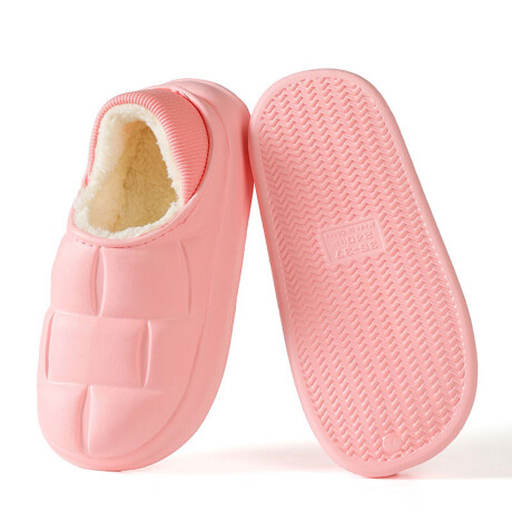 Pantufla Gomón Antideslizante Invierno Unisex Rosa