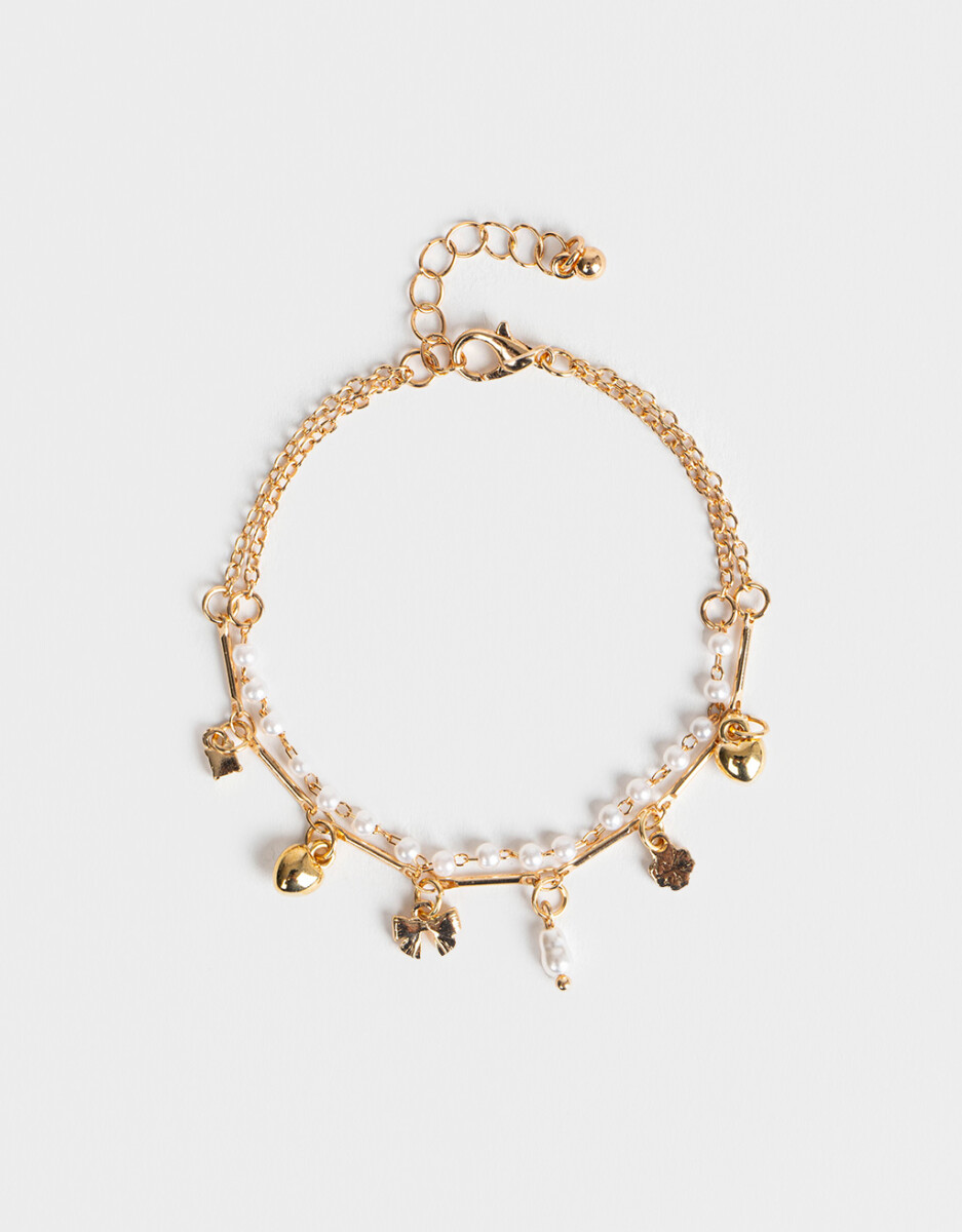 Pulsera Flexible Con Perlas 