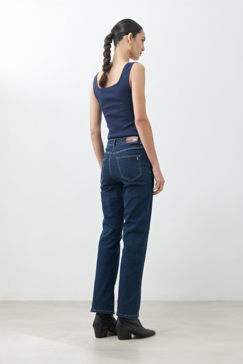 Jean Donna con tajos jean oscuro
