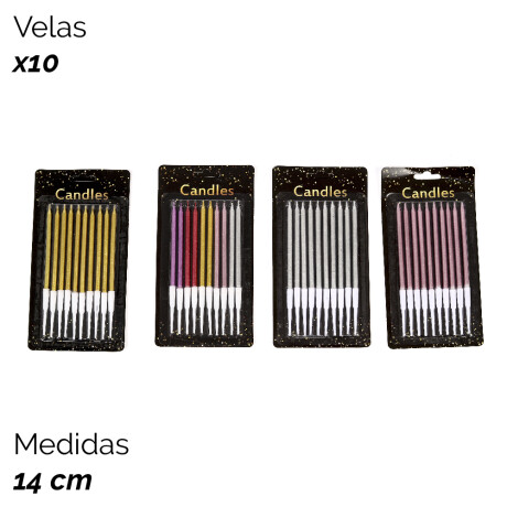 Velas Cotillon 14 Cm X 10 Unidades Velas Cotillon 14 Cm X 10 Unidades