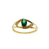 Anillo Halo-Oro Bajo-Piedra Esmeralda y Zirconia-AN8148 conpiedra
