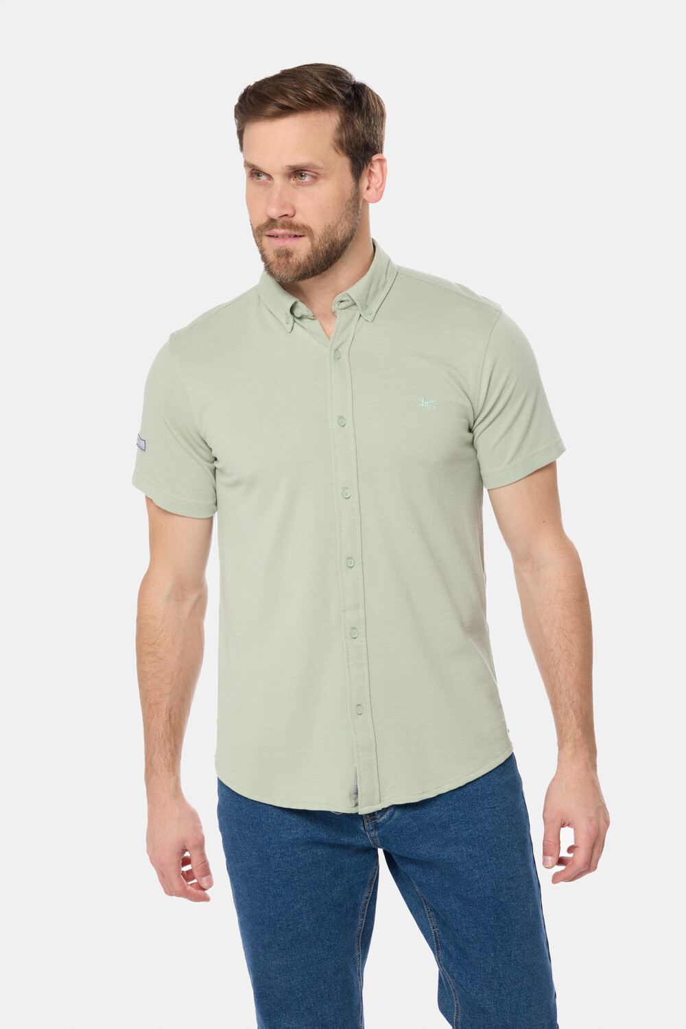 CAMISA LISA EN PIQUE Verde