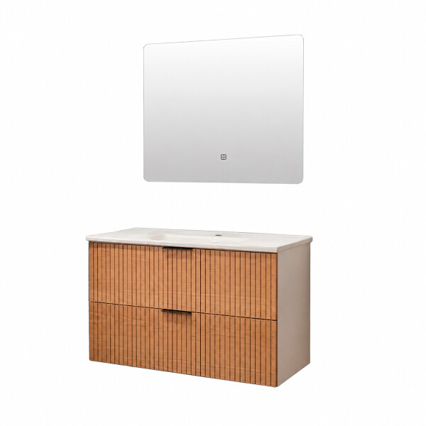 MUEBLE DE BAÑO CON ESPEJO LUZ LED MODELO 6032-80 / MUEBLE + ESPEJO LED - 80 cm Mueble De Baño Con Espejo Luz Led Modelo 6032-80 / Mueble + Espejo Led - 80 Cm