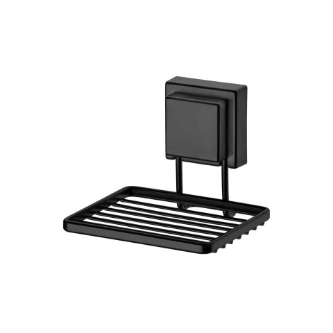 JABONERA CON VENTOSA - NEGRO MATE Jabonera Con Ventosa - Negro Mate