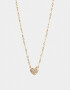 Cadena Corta con Dije Con cubic zirconia Collar Corto Corazón Cubic Zirconia - Dorado