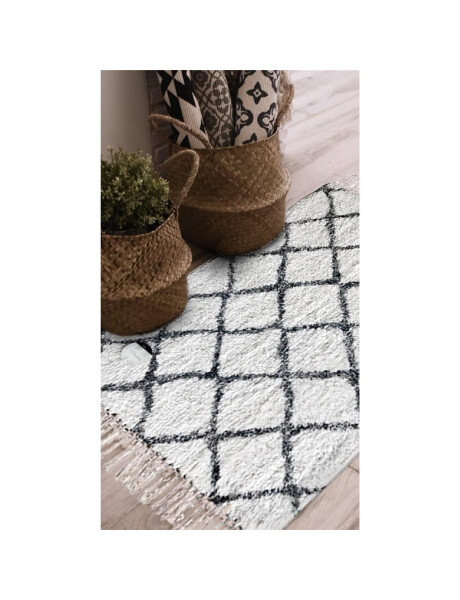 ALFOMBRA 50x80CM ROMBOS BLANCO Y NEGRO ALFOMBRA 50x80CM ROMBOS BLANCO Y NEGRO