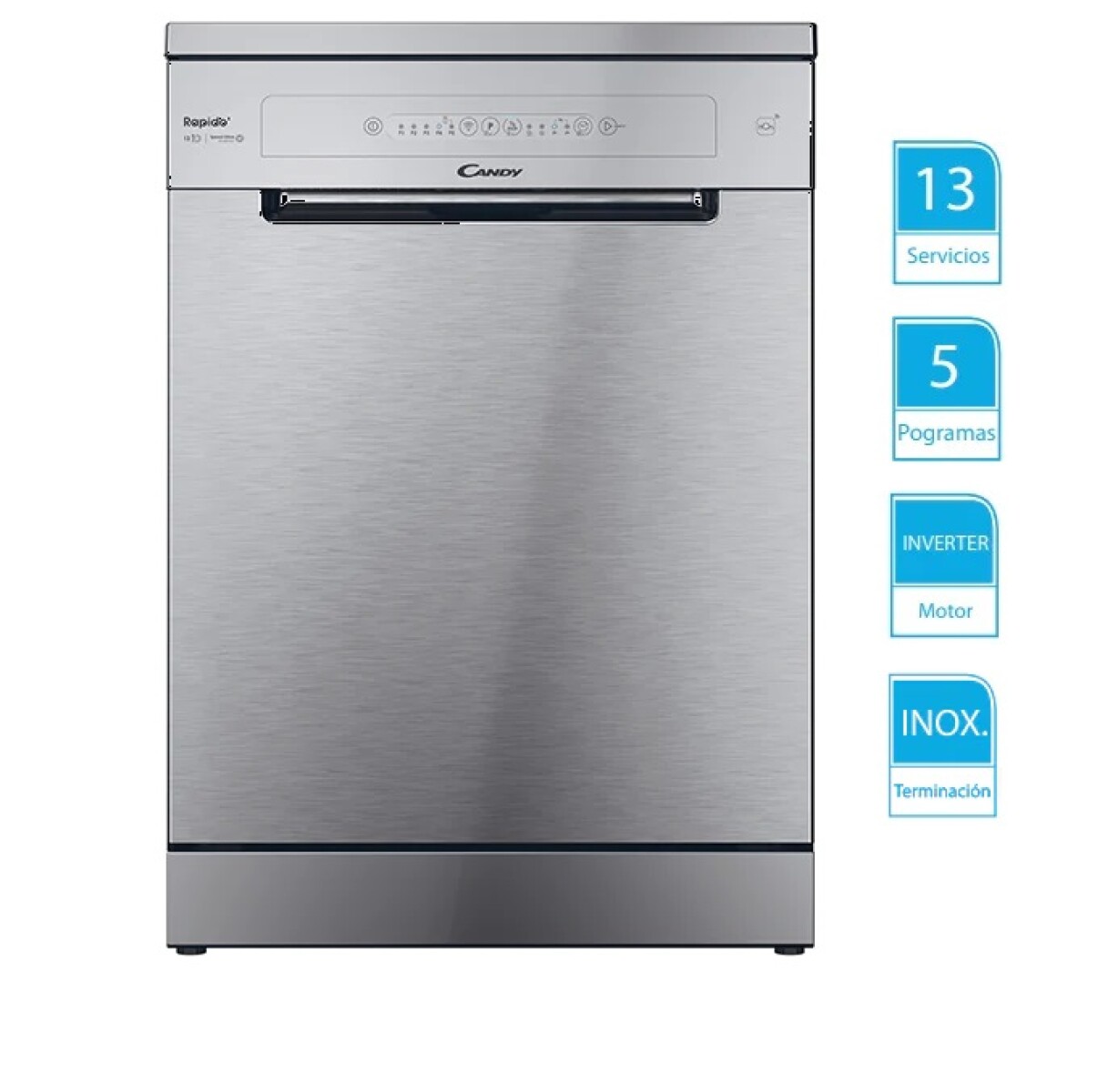 Lavavajilla Candy Rapidó Inverter. Cf 3E7L0X 13 Servicios 