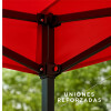 Gazebo 3x3 Impermeable con Estructura de Hierro y Techo PP/UV Rojo