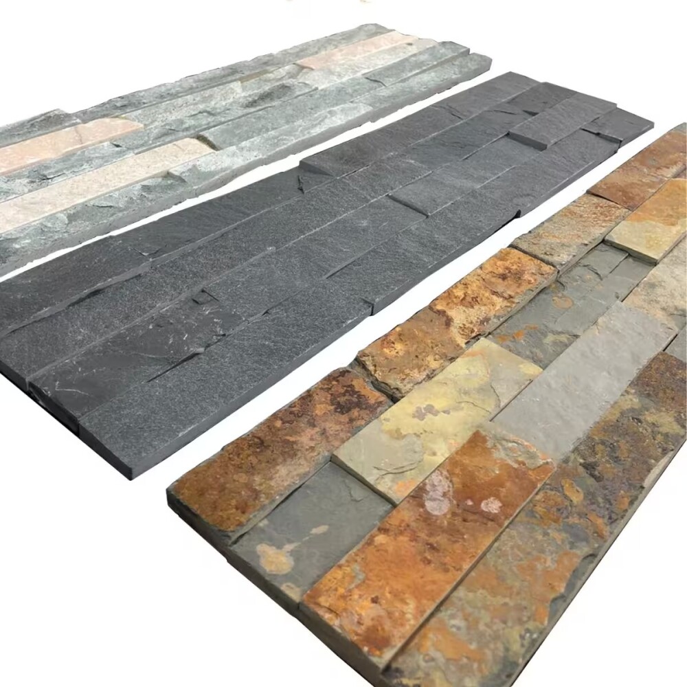 Piedra natural Black para pared 15x60 cm Mate Piedra Natural Black Para Pared 15x60 Cm Mate