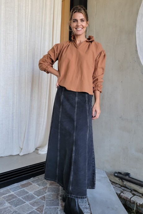 Pollera Mónaco Denim Negro Pizarra