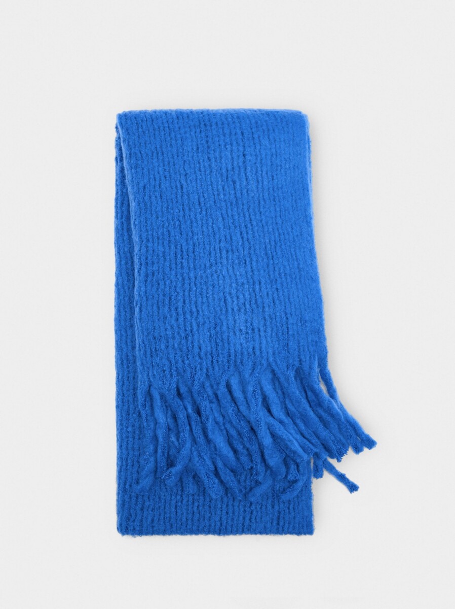 Bufanda Con Flecos - azul 