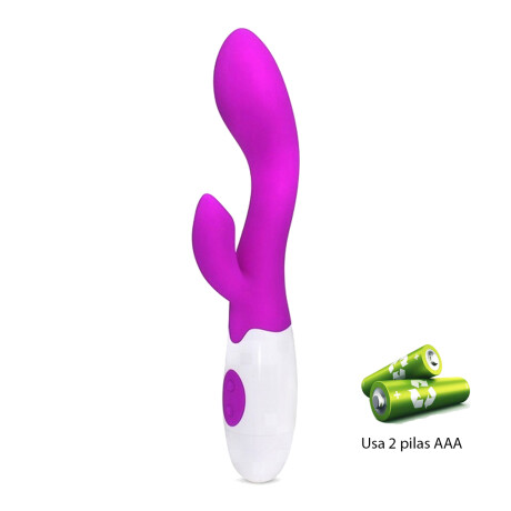 Vibrador Con Doble Estímulo Desing Curvo A Pila Fucsia