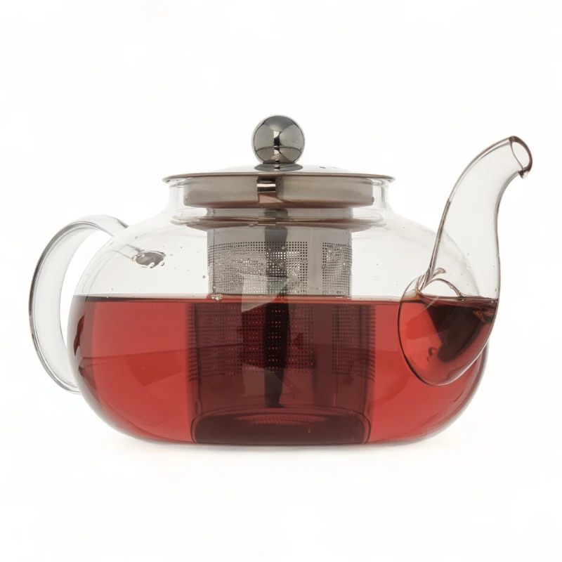 Tetera 800ml Vidrio Borosilicato Tapa / Infusor Acero Inox Sin Color