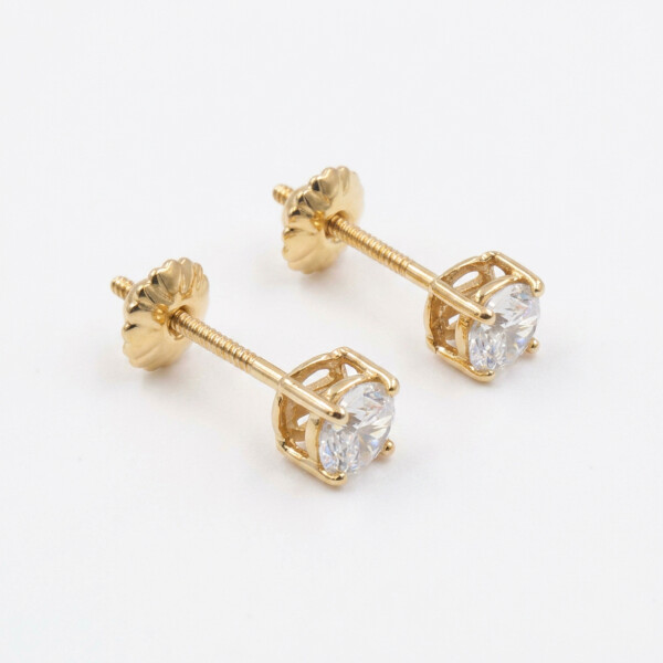 Caravanas Clásicas de oro amarillo 18k con circonias Caravanas Clásicas de oro amarillo 18k con circonias